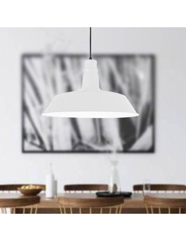 Abruzzo Lampa Wisząca Retro Loft Biała 36cm E27 Grote ABR-LWRG-W