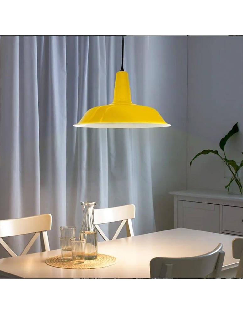 Abruzzo Lampa Wisząca Retro Loft Żółta 36cm E27 Grote ABR-LWRG-Y