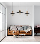 Pendant lamps - Abruzzo Retro Loft Pendant Lamp Black Gold 26cm E27 Teo ABR-LWRT-E27 - product 2