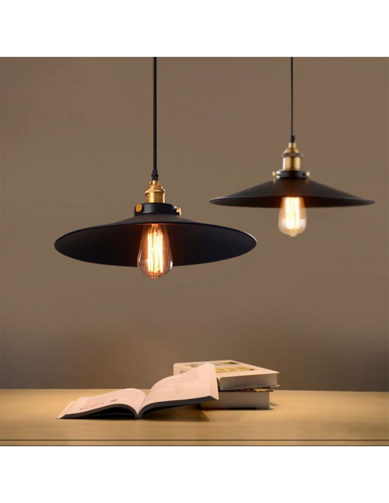 Pendant lamps - Abruzzo Retro Loft Pendant Lamp Black Gold 26cm E27 Teo ABR-LWRT-E27 - product kolory-swiatla.pl 3