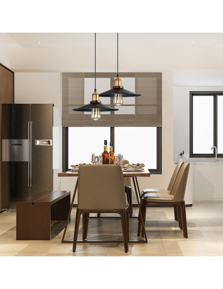 Pendant lamps - Abruzzo Retro Loft Pendant Lamp Black Gold 26cm E27 Teo ABR-LWRT-E27 - product kolory-swiatla.pl 4