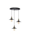 Abruzzo Lampa Wisząca Retro Loft Czarno złota 3xE27 26cm Teo ABR-LWRT-3xE27