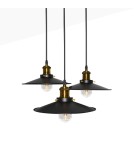 Pendant lamps - Abruzzo Retro Loft Pendant Lamp Black Gold 3xE27 26cm Teo ABR-LWRT-3xE27 - product 2