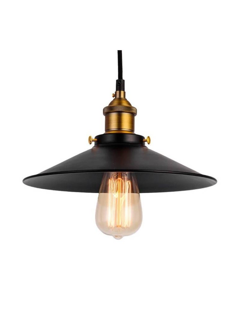 Abruzzo Lampa Wisząca Retro Loft Czarno złota 3xE27 26cm Teo ABR-LWRT-3xE27