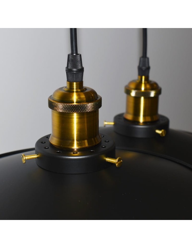 Pendant lamps - Abruzzo Retro Loft Pendant Lamp Black Gold 3xE27 26cm Teo ABR-LWRT-3xE27 - product kolory-swiatla.pl 8