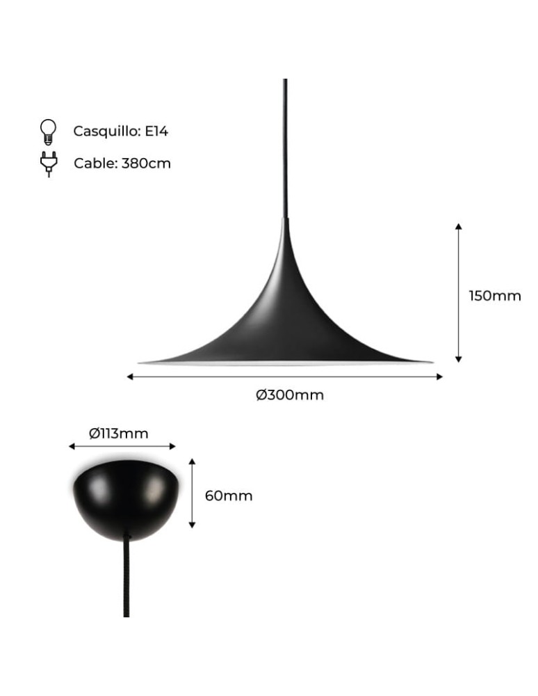 Pendant lamps - Abruzzo Scandinavian Pendant Lamp Black E14 Oslo ABR-OSLO-B - product kolory-swiatla.pl 5