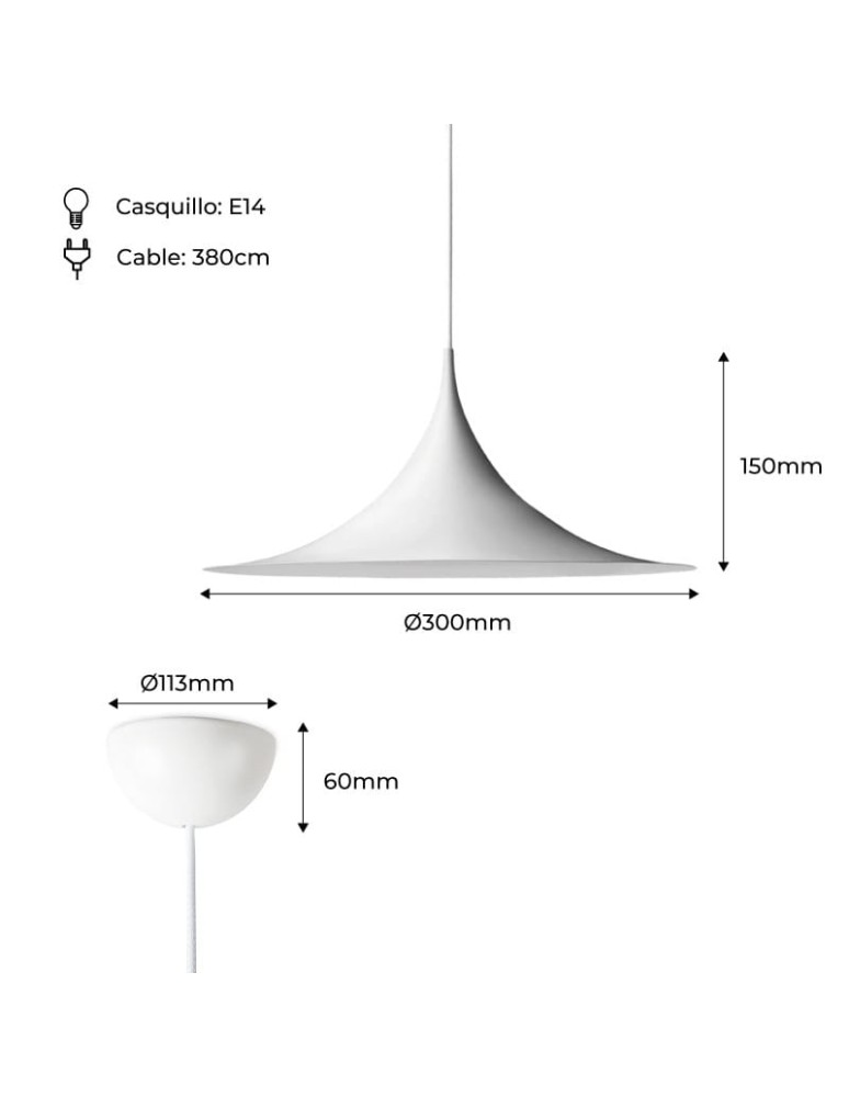 Abruzzo Lampa Wisząca Skandynawska Biała E14 Oslo ABR-OSLO-W