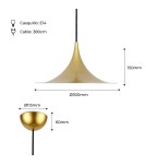Abruzzo Lampa Wisząca Skandynawska Złota E14 Oslo ABR-OSLO-G