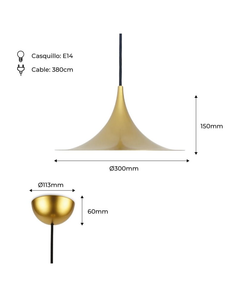 Abruzzo Lampa Wisząca Skandynawska Złota E14 Oslo ABR-OSLO-G