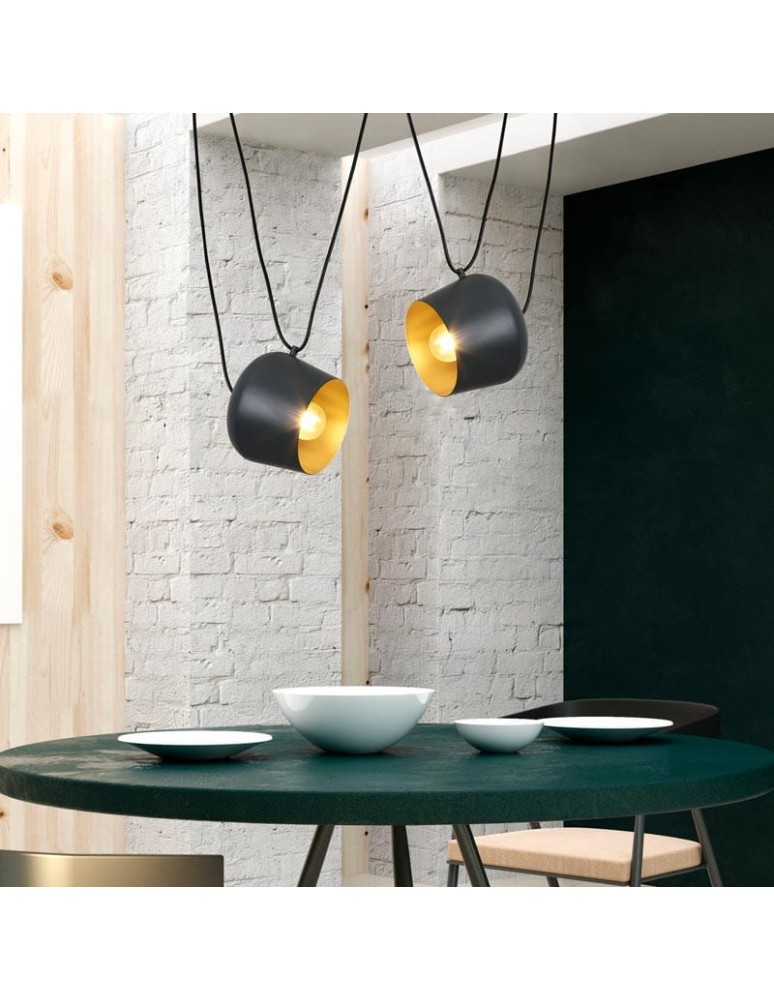 Pendant lamps - Abruzzo Modern Pendant Lamp Ø30cm Black Rittoro Uno ABR-LWRU-B - product kolory-swiatla.pl 4