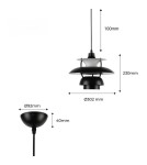 Abruzzo Nowoczesna Lampa Wisząca 30 Czarna Apple ABR-APPLE-B