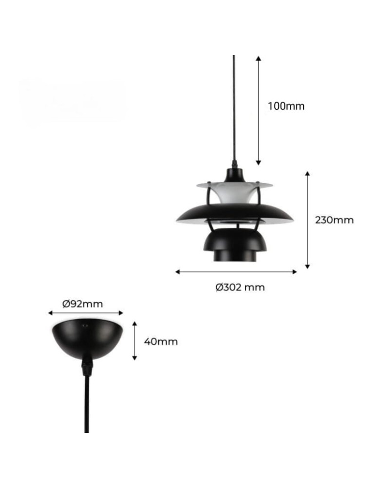 Abruzzo Nowoczesna Lampa Wisząca 30 Czarna Apple ABR-APPLE-B