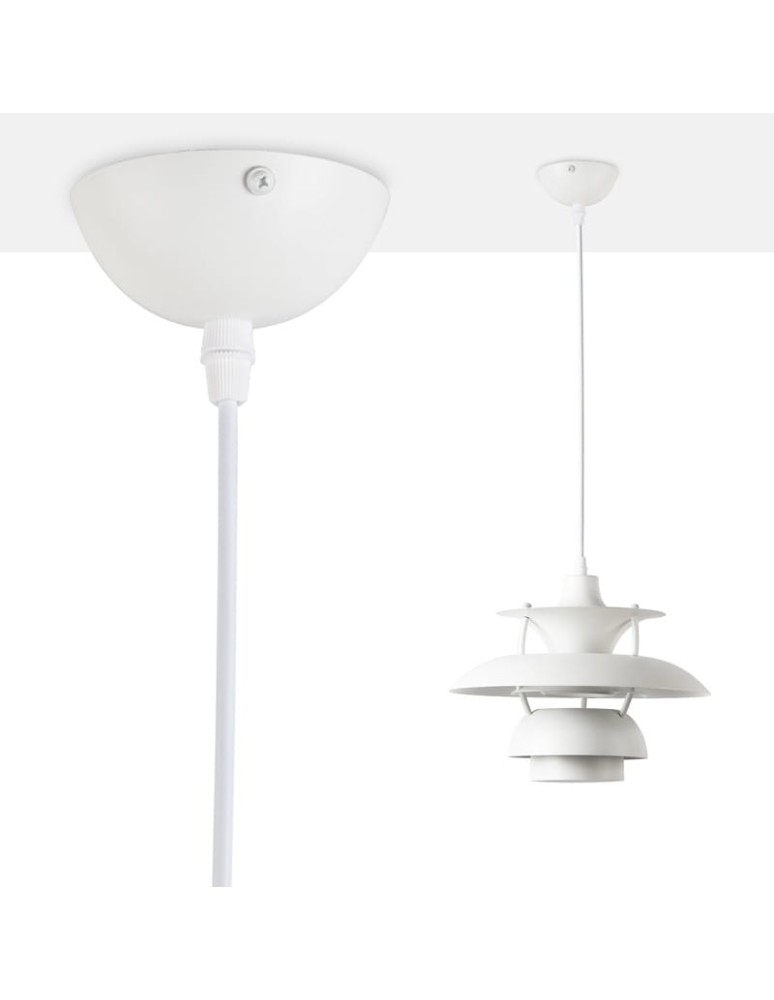 Abruzzo Nowoczesna Lampa Wisząca 30cm Biała Apple ABR-APPLE-W