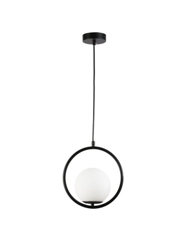 Abruzzo Rossi E27 Black Milk Ball Pendant Lamp ABR-LWMR-E27