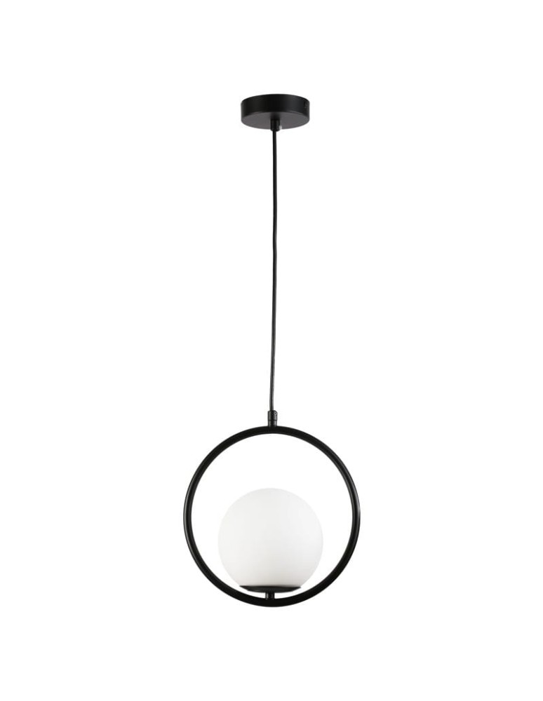 Pendant lamps - Abruzzo Rossi E27 Black Milk Ball Pendant Lamp ABR-LWMR-E27 - product kolory-swiatla.pl 1