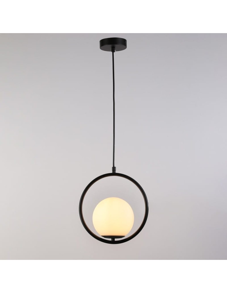 Pendant lamps - Abruzzo Rossi E27 Black Milk Ball Pendant Lamp ABR-LWMR-E27 - product kolory-swiatla.pl 2