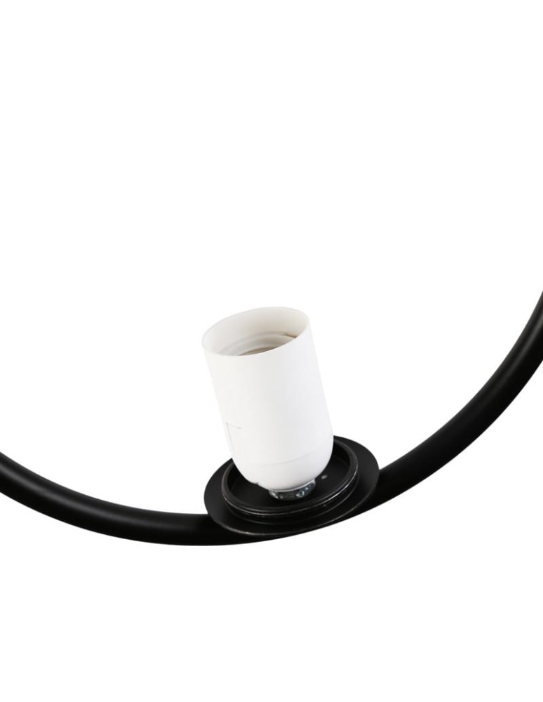 Abruzzo Lampa Wisząca Czarna  Kula Mleczna Rossi E27 ABR-LWMR-E27