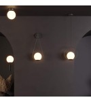 Abruzzo Lampa Wisząca Czarna  Kula Mleczna Rossi E27 ABR-LWMR-E27