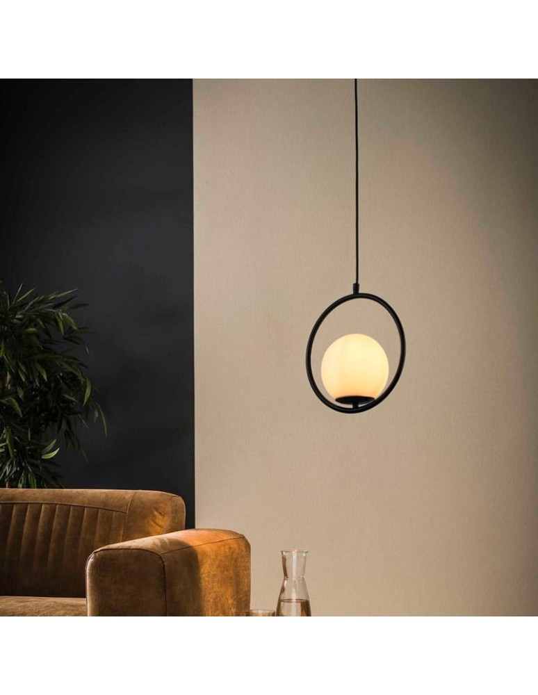 Pendant lamps - Abruzzo Rossi E27 Black Milk Ball Pendant Lamp ABR-LWMR-E27 - product kolory-swiatla.pl 9