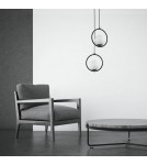 Abruzzo Lampa Wisząca Czarna  Kula Mleczna Rossi E27 ABR-LWMR-E27