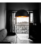 Pendant lamps - Abruzzo Retro Loft Pendant Lamp Black Gold 40cm E27 Geo 2 ABR-LGEO - product 3