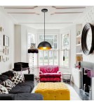 Abruzzo Lampa Wisząca Retro Loft Czarno złota 40cm E27 Geo 2 ABR-LGEO