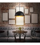 Pendant lamps - Abruzzo Retro Loft Pendant Lamp Black Gold 40cm E27 Geo 2 ABR-LGEO - product 5