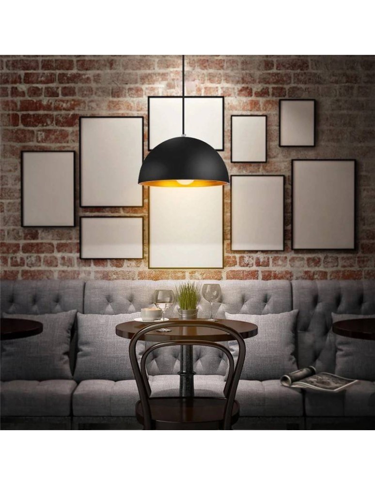 Abruzzo Lampa Wisząca Retro Loft Czarno złota 40cm E27 Geo 2 ABR-LGEO