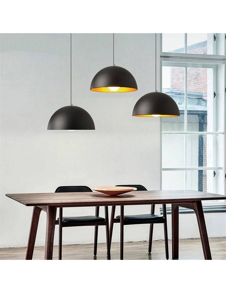 Abruzzo Lampa Wisząca Retro Loft Czarno złota 40cm E27 Geo 2 ABR-LGEO