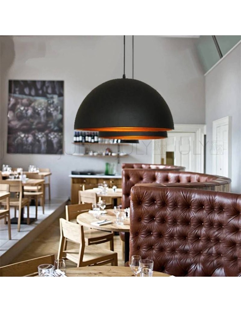 Abruzzo Lampa Wisząca Retro Loft Czarno złota 40cm E27 Geo 2 ABR-LGEO