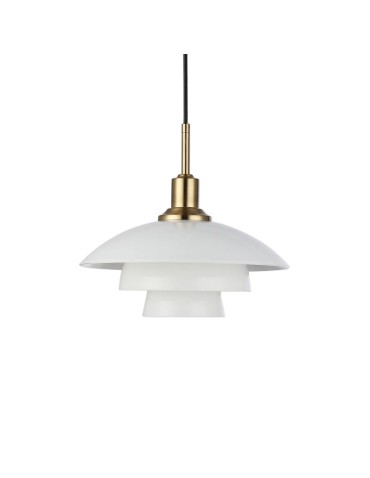 Abruzzo Nowoczesna Lampa Wisząca 30cm Biała ze Szkła Grami ABR-GRAMI