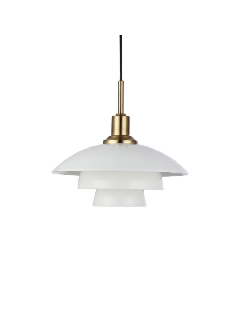 Pendant lamps - Abruzzo Modern Pendant Lamp 30cm White with Glass Grami ABR-GRAMI - product kolory-swiatla.pl 1