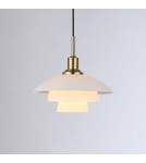 Pendant lamps - Abruzzo Modern Pendant Lamp 30cm White with Glass Grami ABR-GRAMI - product 2