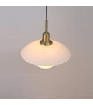 Abruzzo Nowoczesna Lampa Wisząca 30cm Biała ze Szkła Grami ABR-GRAMI