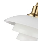 Abruzzo Nowoczesna Lampa Wisząca 30cm Biała ze Szkła Grami ABR-GRAMI