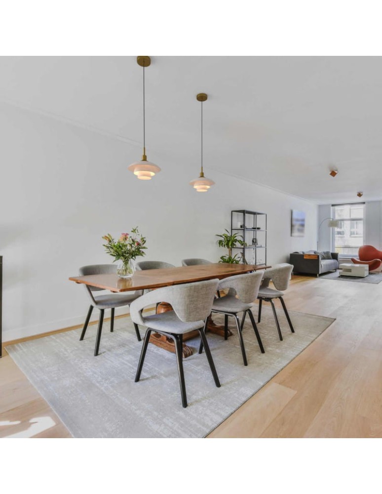 Abruzzo Nowoczesna Lampa Wisząca 30cm Biała ze Szkła Grami ABR-GRAMI