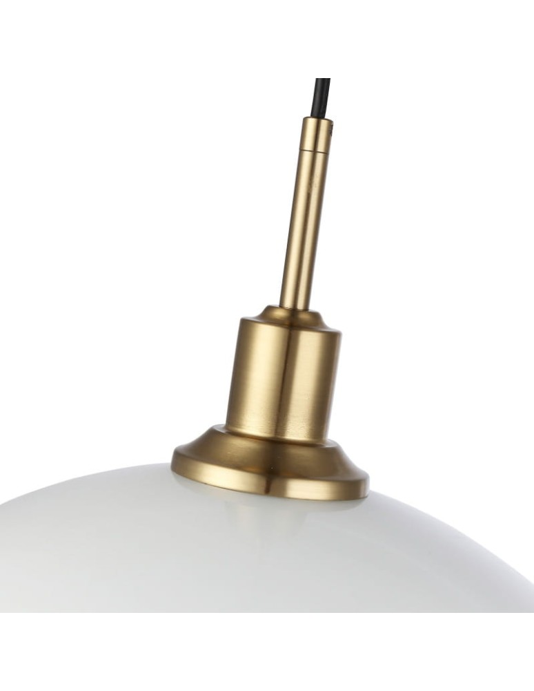 Abruzzo Nowoczesna Lampa Wisząca 30cm Biała ze Szkła Grami ABR-GRAMI