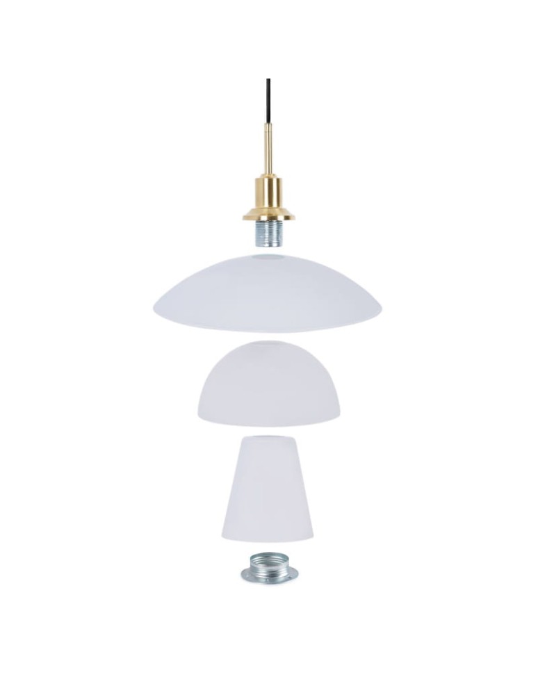 Abruzzo Nowoczesna Lampa Wisząca 30cm Biała ze Szkła Grami ABR-GRAMI