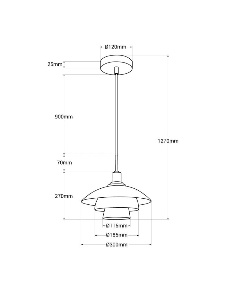 Pendant lamps - Abruzzo Modern Pendant Lamp 30cm White with Glass Grami ABR-GRAMI - product kolory-swiatla.pl 14