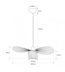 Abruzzo Nowoczesna Lampa Wisząca 60cm Kapelusz Petti ABR-PETTI-60