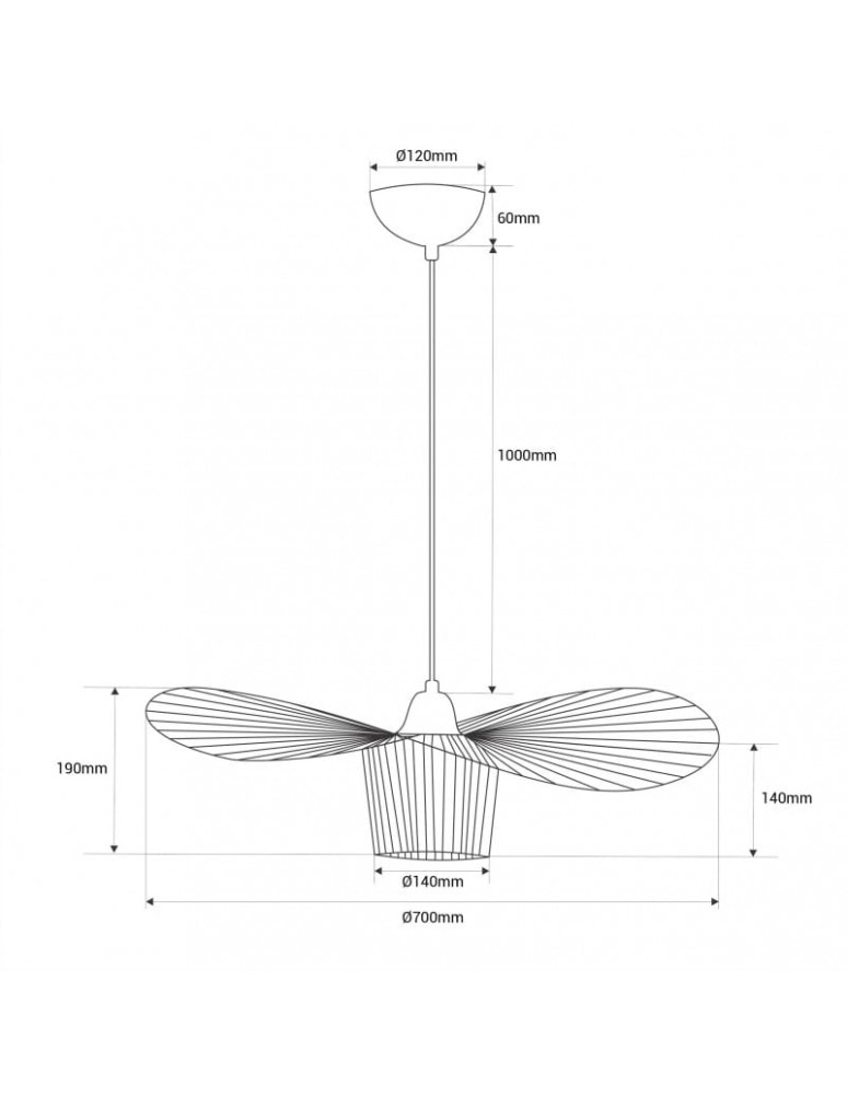 Pendant lamps - Abruzzo Modern 70cm Petti Hat Pendant Lamp ABR-PETTI-70 - product kolory-swiatla.pl 15