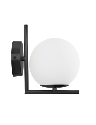 Abruzzo Wall lamp Black Milk Ball Riccardo E14 ABR-KMR-B