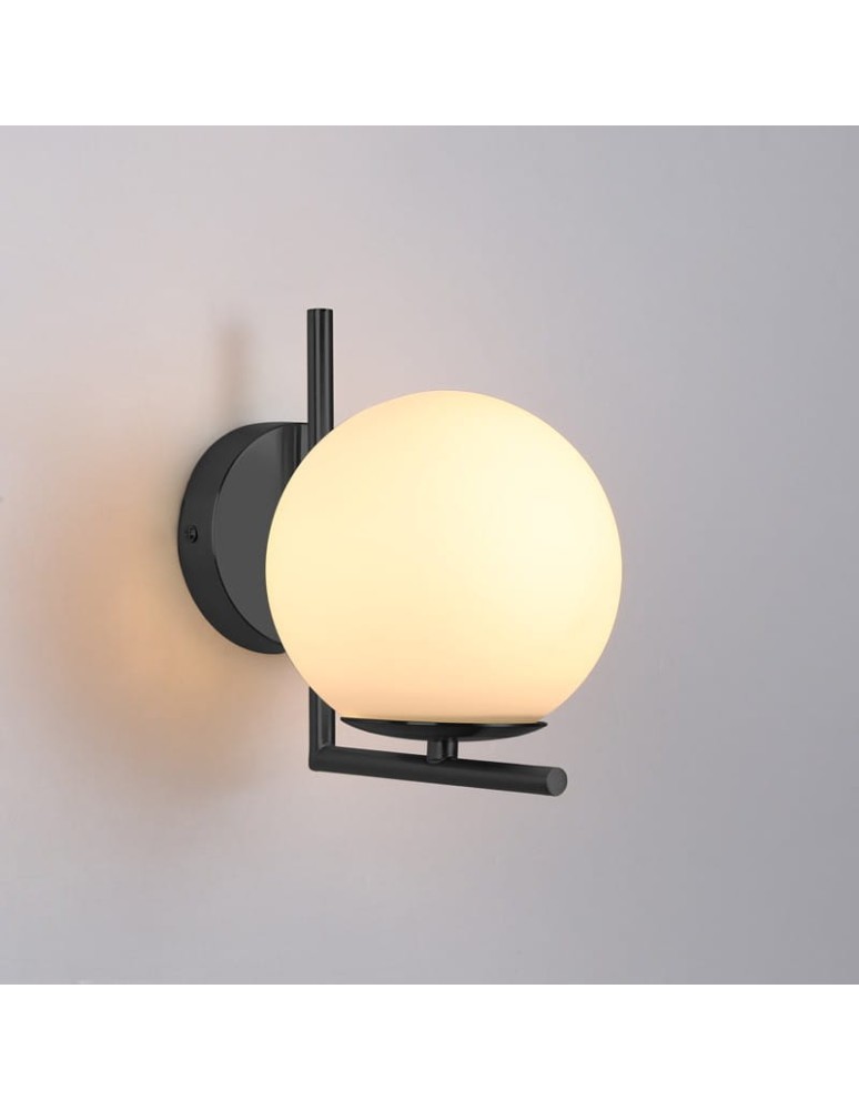Wall lamps - Abruzzo Wall lamp Black Milk Ball Riccardo E14 ABR-KMR-B - product kolory-swiatla.pl 2