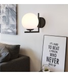 Wall lamps - Abruzzo Wall lamp Black Milk Ball Riccardo E14 ABR-KMR-B - product 3