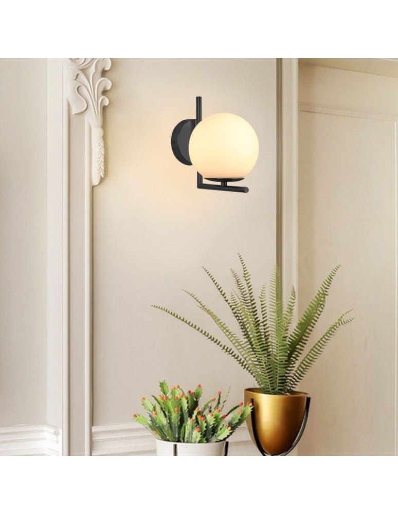 Wall lamps - Abruzzo Wall lamp Black Milk Ball Riccardo E14 ABR-KMR-B - product kolory-swiatla.pl 4