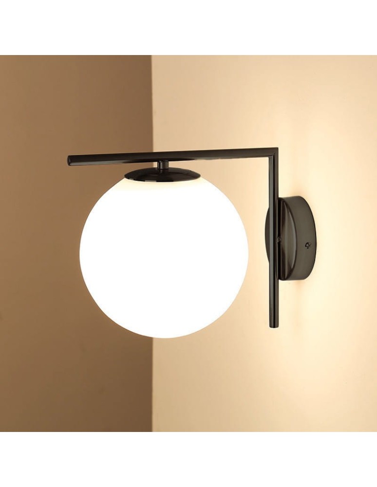 Wall lamps - Abruzzo Wall lamp Black Milk Ball Riccardo E14 ABR-KMR-B - product kolory-swiatla.pl 5