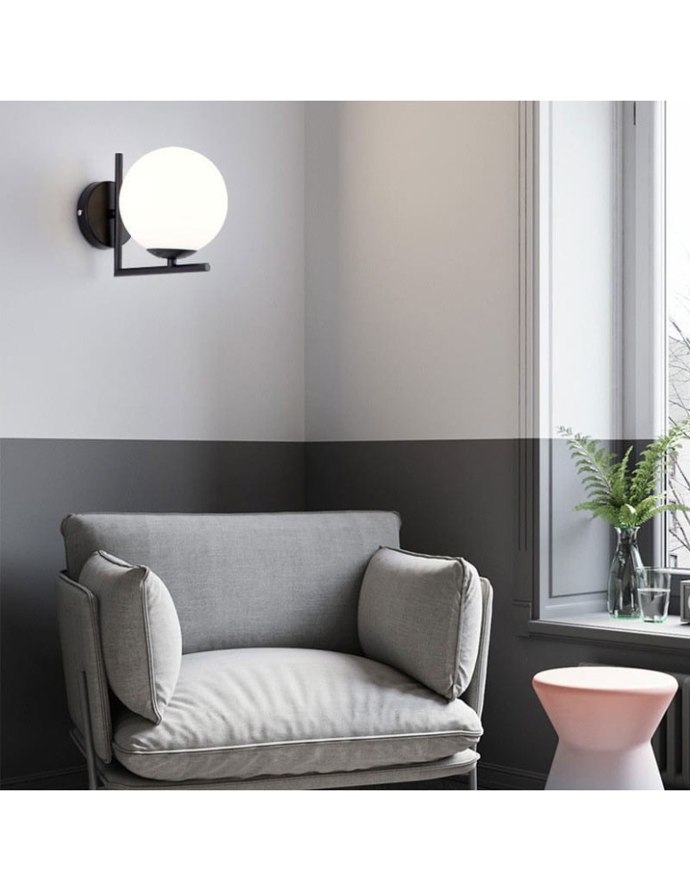 Wall lamps - Abruzzo Wall lamp Black Milk Ball Riccardo E14 ABR-KMR-B - product kolory-swiatla.pl 7