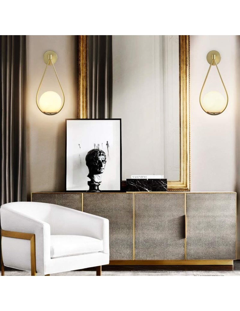 Abruzzo Kinkiet Złoty Kula Mleczna E14 45 cm Alice ABR-KMA-B