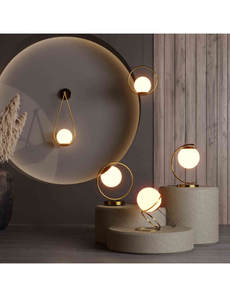 Abruzzo Kinkiet Złoty Kula Mleczna E14 45 cm Alice ABR-KMA-B