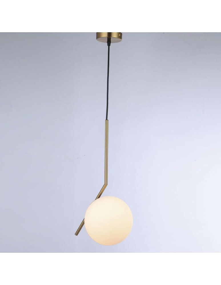 Abruzzo Lampa Wisząca Złota Kula Mleczna  E14 Toscana ABR-KMT-B